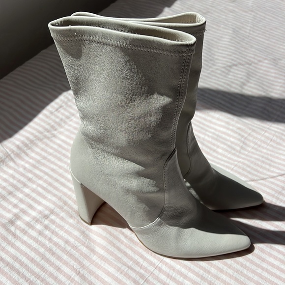 Stuart Weitzman White Sock Boots size 9.5